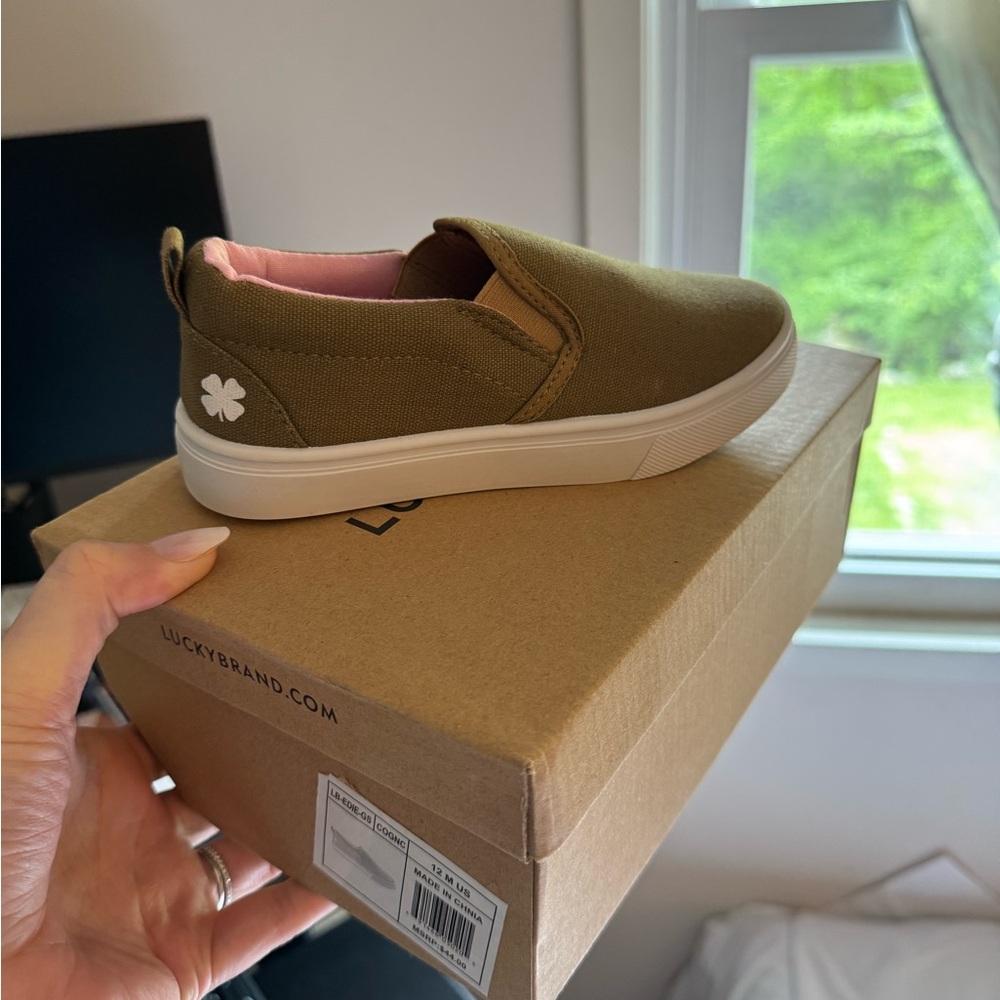 Lucky Brand Green and Pink Slip-On Sneakers